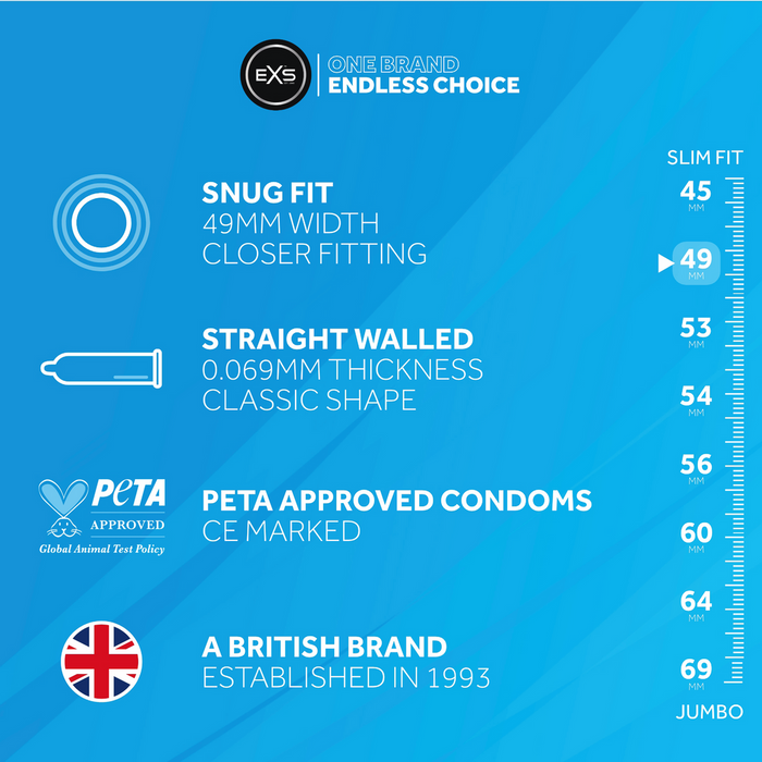 EXS Snug Fit Préservatifs 100 Pièces