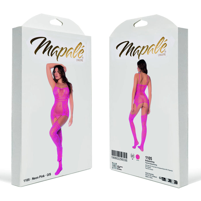 Mapalé Bodystocking Rose Résille & Bretelles
