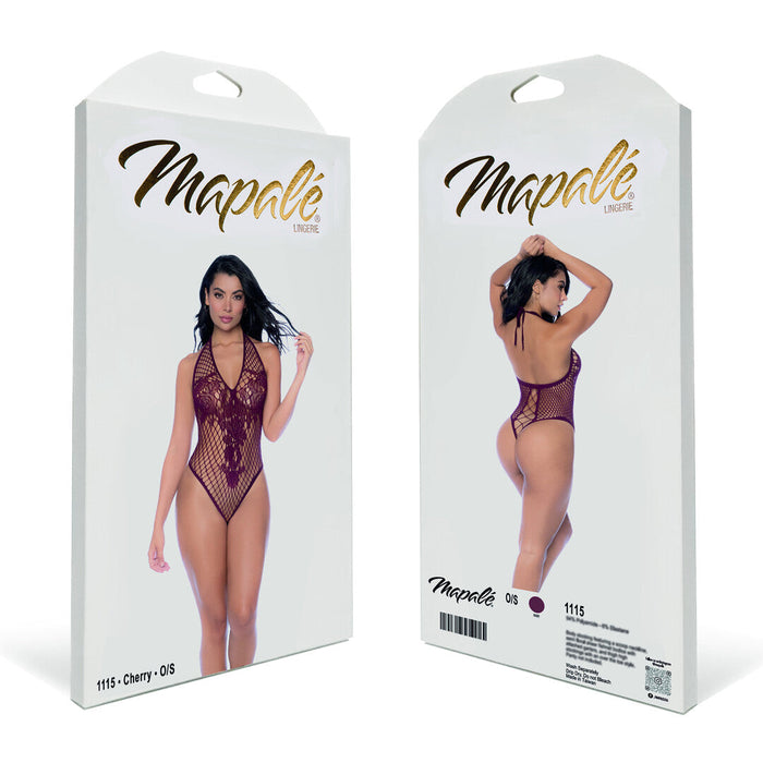 Mapalé Body Résille Cerise Fleur & Laçage