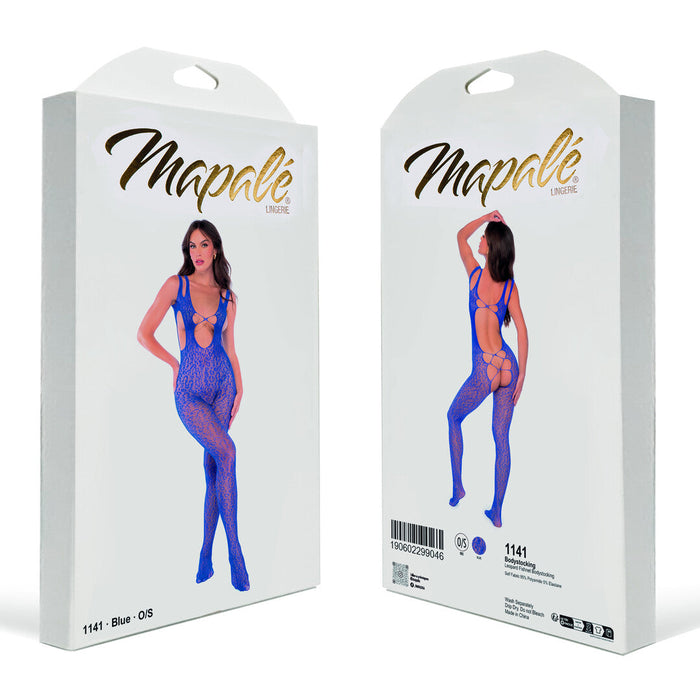 Mapalé Bodystocking Résille Léopard Bleu
