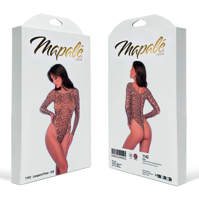 Mapalé Body Mesh Léopard À Manches Longues