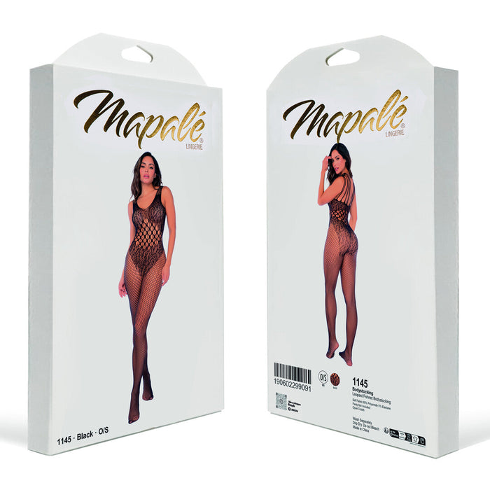 Mapalé Bodystocking Résille Léopard Noir