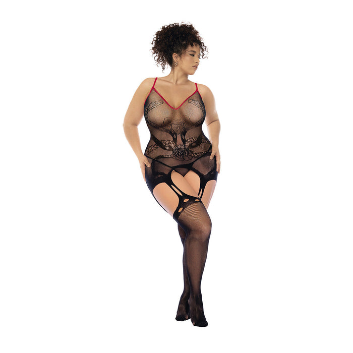 Mapalé Bodystocking Noir Motif Serpent