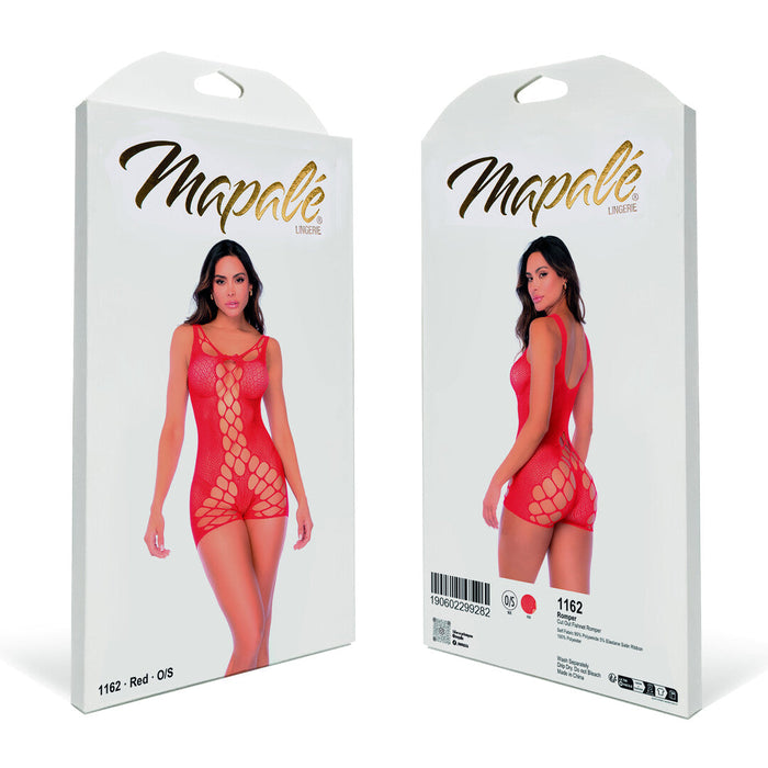 Mapalé Combishort Résille Rouge Avec Découpes