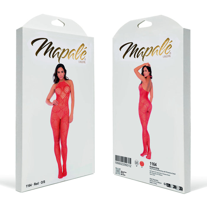 Mapalé Bodystocking Rouge Cœurs & Strass