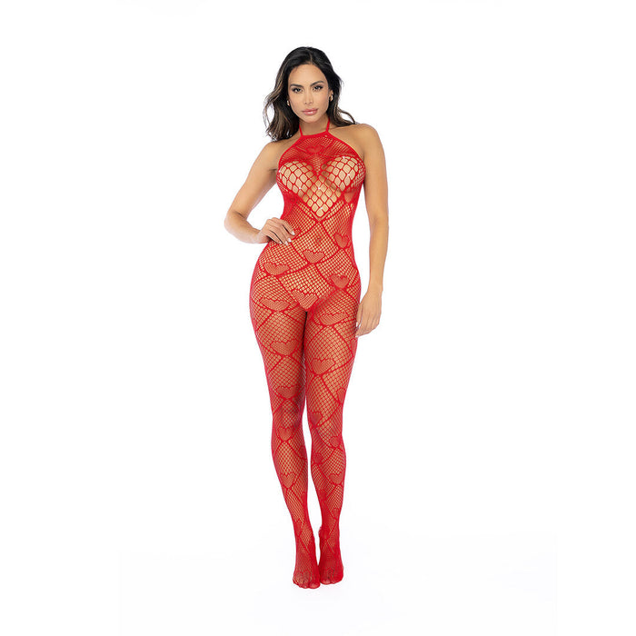 Mapalé Bodystocking Rouge Cœurs & Strass