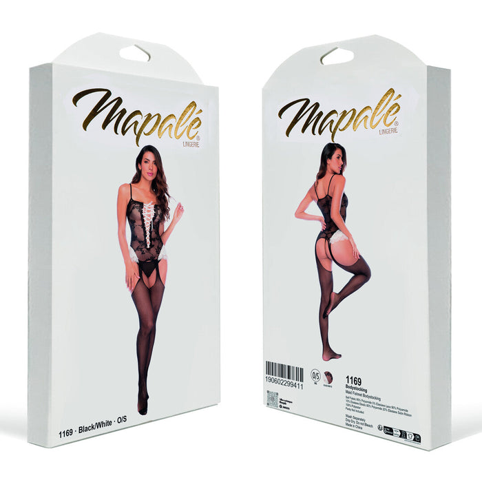 Mapalé Bodystocking Résille Noir Style Femme De Chambre