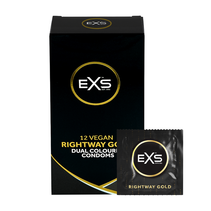 Exs Rightway Gold Condoms 12 Pieces