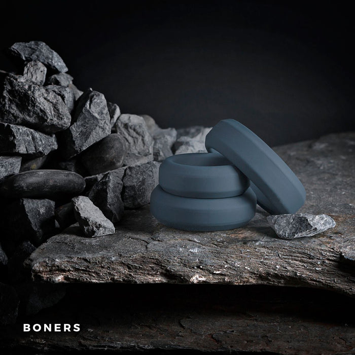 Boners Set De 3 Anneaux Péniens Plats En Silicone