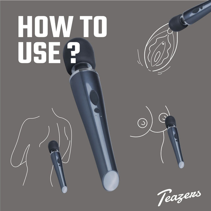 Teazers Vibro Masseur Wand Noir 32 cm