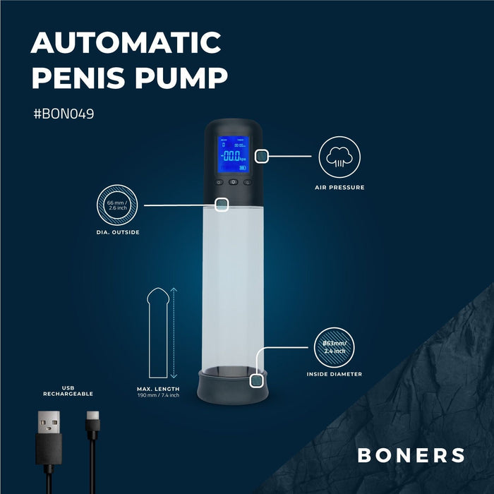 Boners Pompe À Pénis Automatique Avec Écran LCD