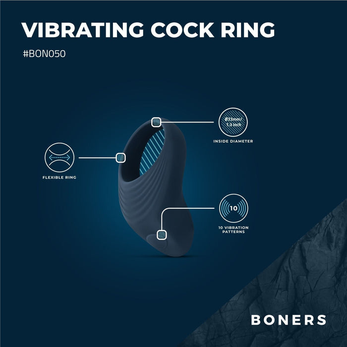 Boners Anneau Pénien Vibrant Flexible