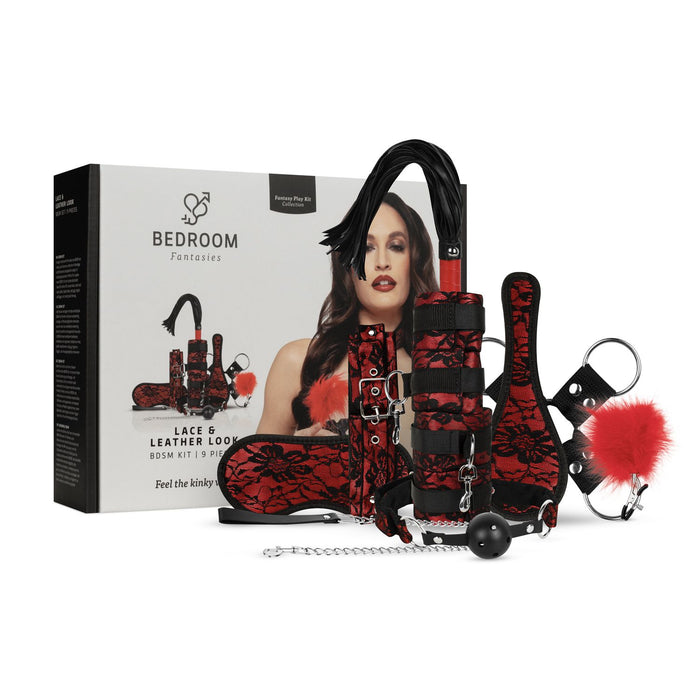Bedroom Fantasies Lace & Leather Look Kit De Bondage