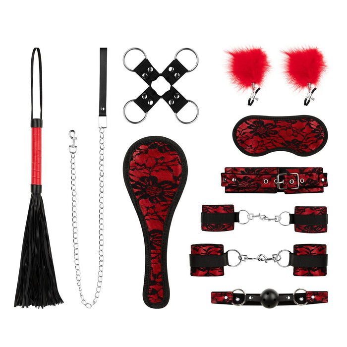Bedroom Fantasies Lace & Leather Look Kit De Bondage