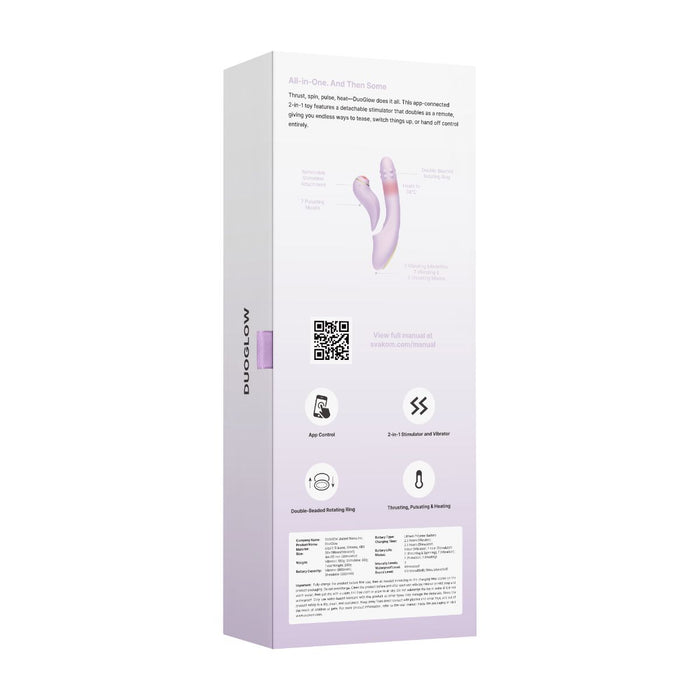 Svakom Duoglow Vibromasseur Vat Et Vient Avec App 19 cm