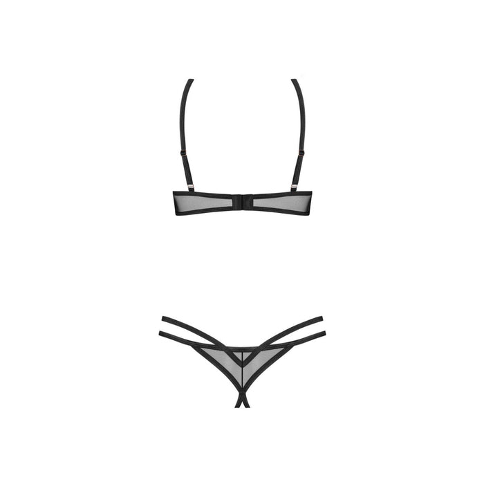 Obsessive Euridia Ensemble Lingerie Ouvert 2 Pièces Noir