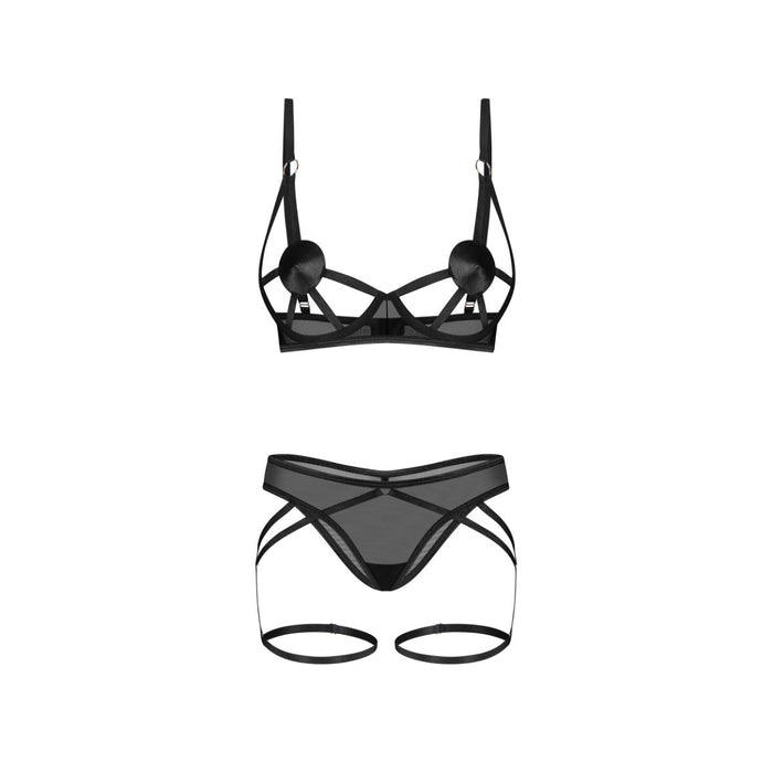 Obsessive Euridia Ensemble Lingerie 2 Pièces Noir