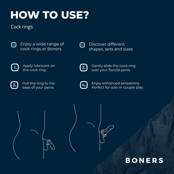 Boners Set De 6 Anneaux Péniens Plats En Silicone