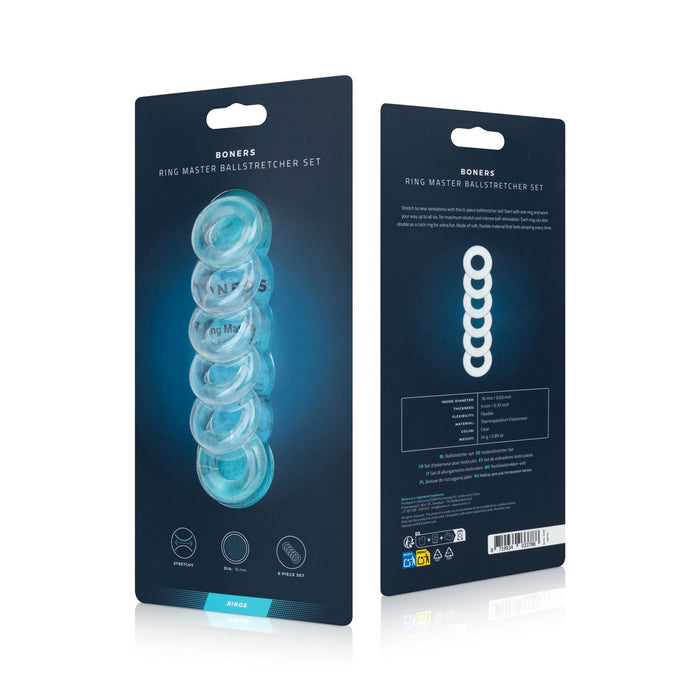 Boners Ring Master Set De 6 Anneaux Extenseurs Pour Testicules