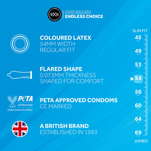 Exs Black Latex Condoms 48 Pieces