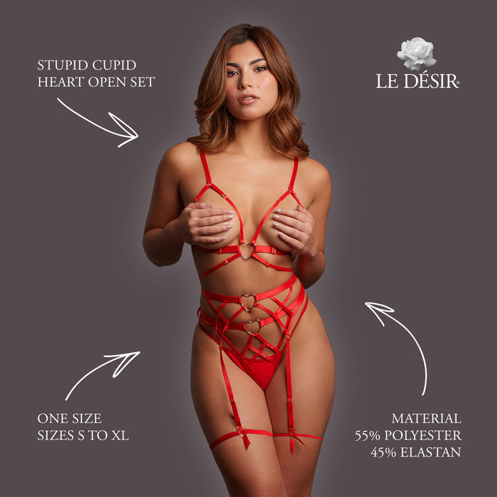 Le Désir Ensemble Lingerie 2 Pièces Rouge Cœur Ouvert