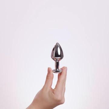 EasyToys Plug Anal En Métal Argenté Avec Cristal Cœur Transparent 8 cm