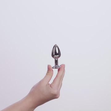 EasyToys Plug Anal En Métal Argenté Avec Cristal Rose 7 cm