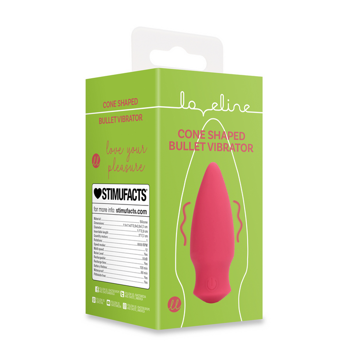 Loveline Cone Shaped Vibromasseur Mini Blushing Red 7 cm