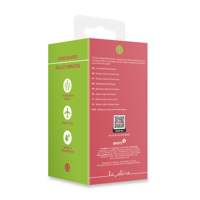 Loveline Cone Shaped Vibromasseur Mini Blushing Red 7 cm