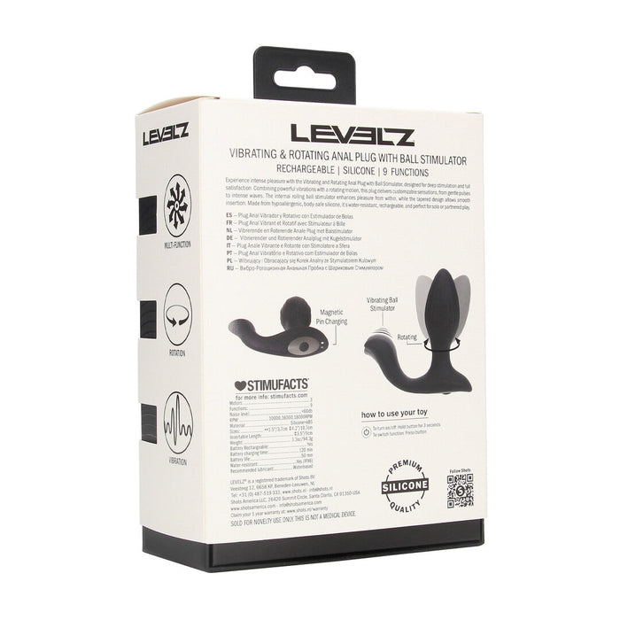 Levelz Plug Anal Vibrant & Rotatif Avec Stimulateur De Testicules 11 cm