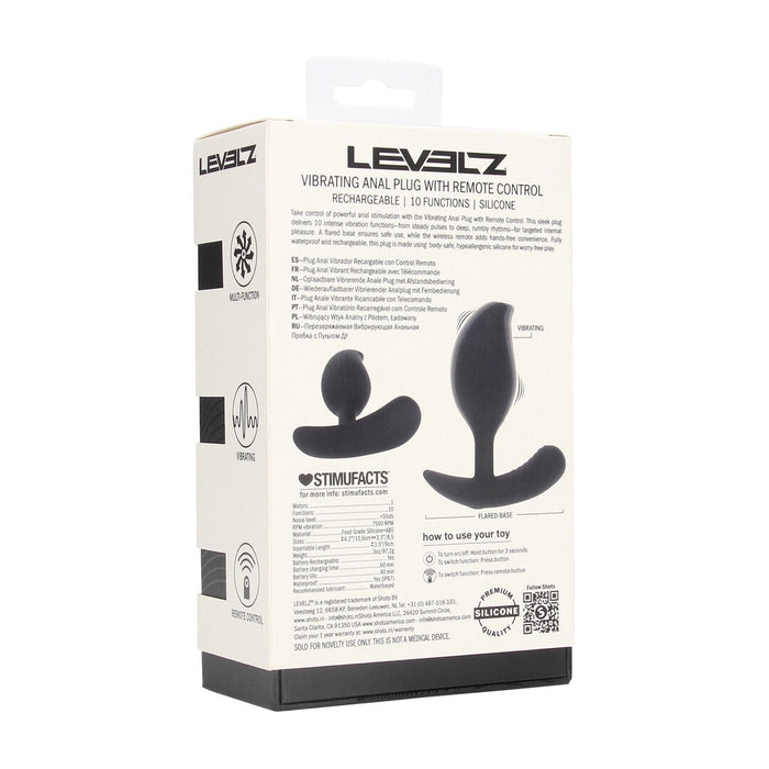Levelz Plug Anal Vibrant Avec Télécommande 11 cm