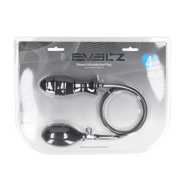 Levelz Ribbed Anal Plug Gonflable 12 cm