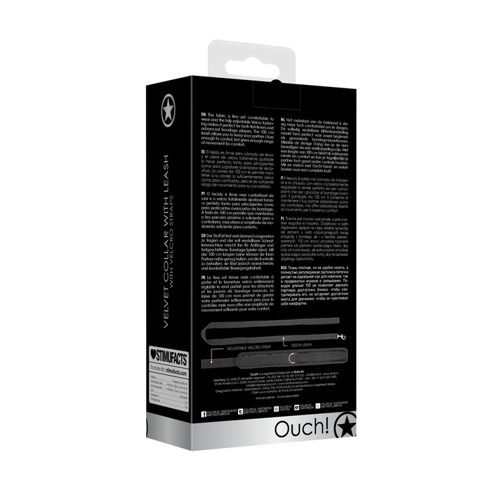 Ouch! Velvet Verstelbare Halsband Met Ketting