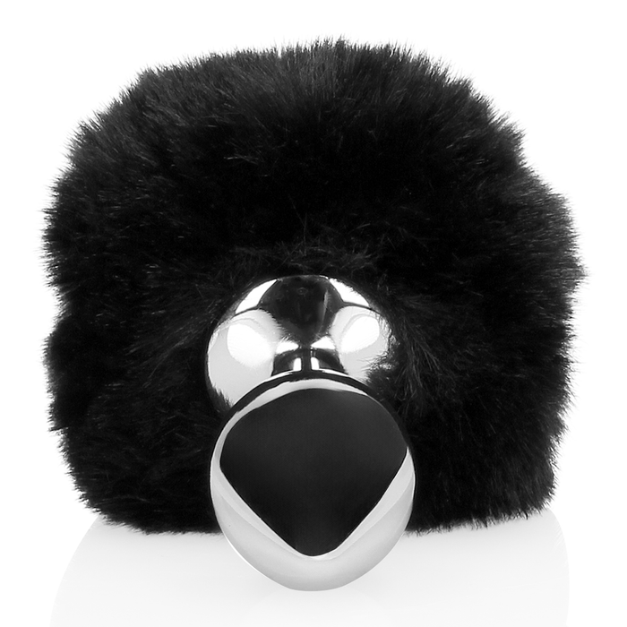 Ouch! Metalen Buttplug Met Staart Zwart