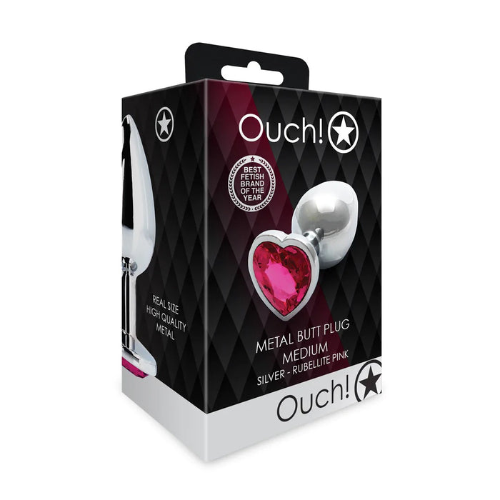 Ouch! Anal Plug En Métal Avec Cœur 7,1 cm