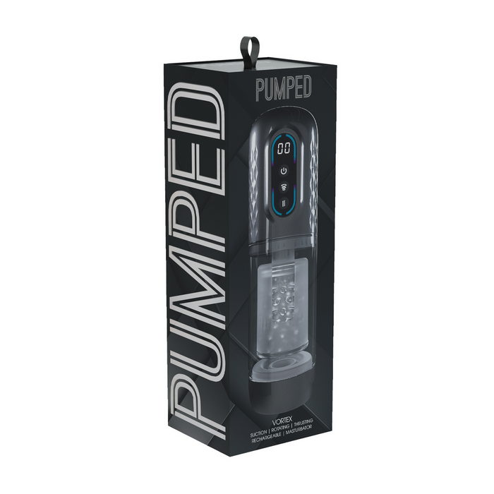 Pumped Vortex Suction Rotation And Thrusting Masturbator Pump Gun Metal