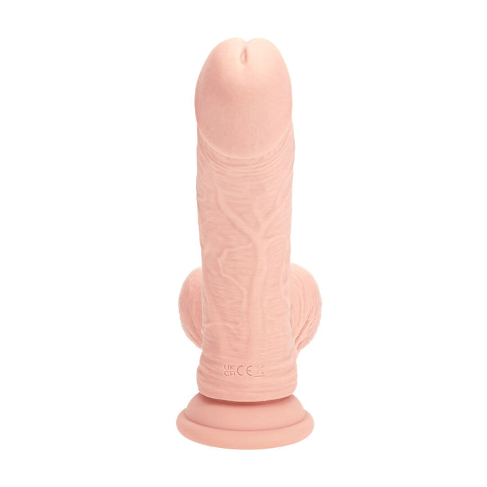 RealRock Realistische Vibrator Dual Density Rechargeable Liquid Silicone Vibrator Curved With Weighted Balls 8 / 20 Cm Flesh