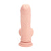 RealRock Realistische Vibrator Dual Density Rechargeable Liquid Silicone Vibrator Curved With Weighted Balls 8 / 20 Cm Flesh
