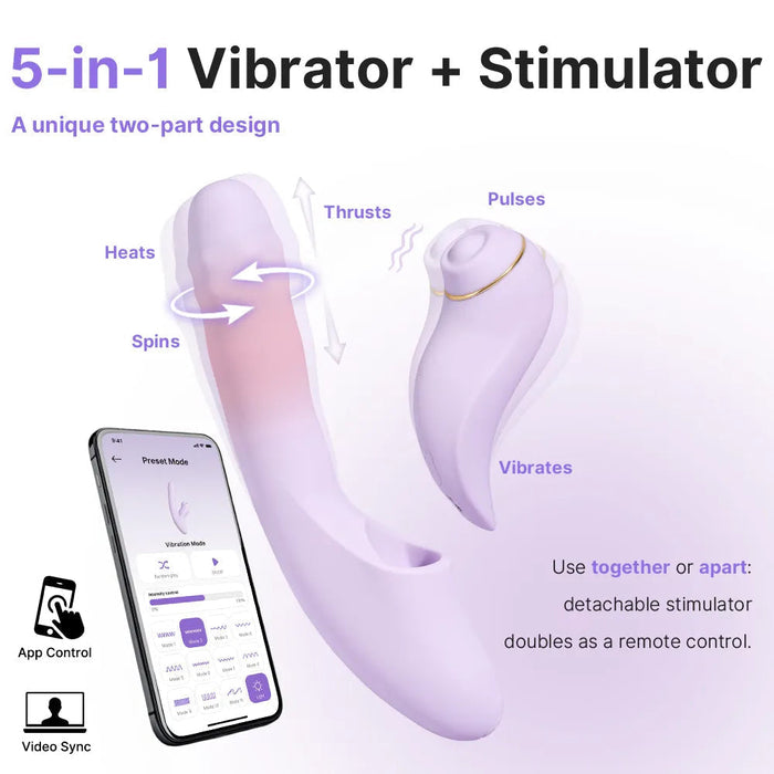 Svakom Duoglow Vibromasseur Vat Et Vient Avec App 19 cm