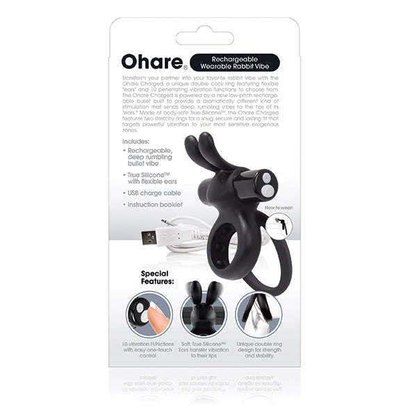 The Screaming O Charged Ohare Rabbit Vibe Anneau De Pénis Vibrant Double Rechargeable