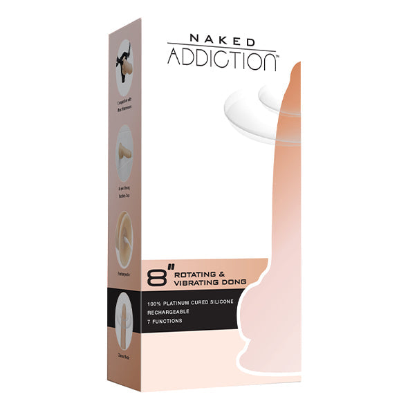 Naked Addiction Vibromasseur Rotatif & Vibrant Vanille 20 cm - Erotes.be