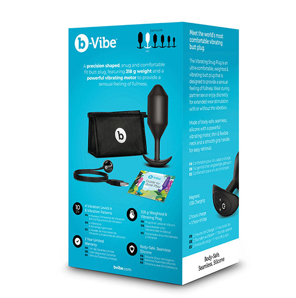 B-Vibe Snug Plug Vibrant 5 XXL Noir - Erotes.fr