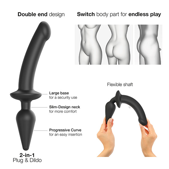Strap-On-Me Switch Plug-in Gode Double Dino - Erotes.fr