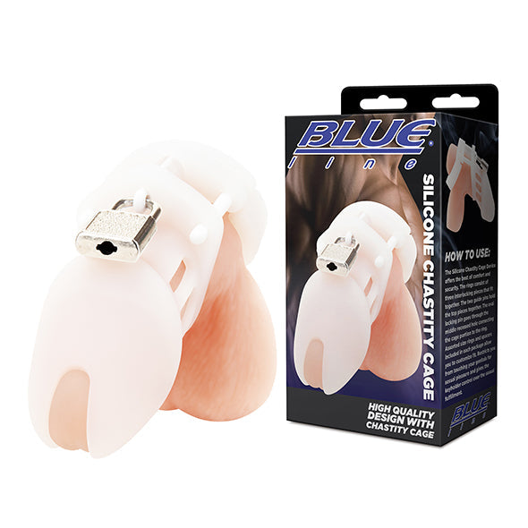 Blueline Silicone Chastity Cage