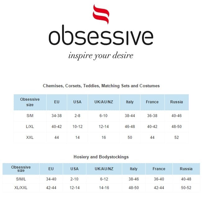 Obsessive Flores Chemise & Culotte Noir - Erotes.fr