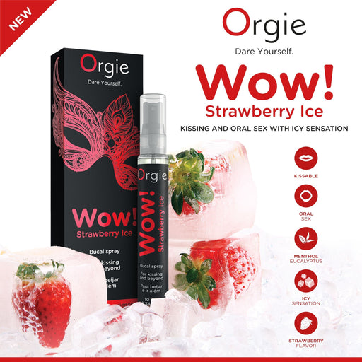Orgie Wow Strawberry Ice Bucal Spray 10 ml - Erotes.fr