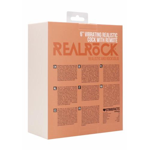 RealRock Vibromasseur Réaliste Blanc Avec Télécommande 15,2 cm