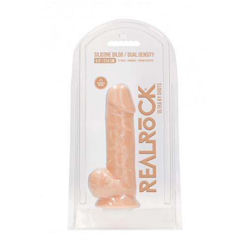 RealRock Gode Réaliste Avec Testicules Blanc 21,6 cm
