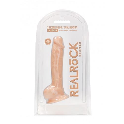 RealRock Gode Réaliste Avec Testicules Blanc 22,8 cm